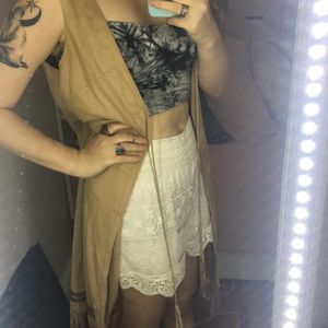 White Lace HighWaisted Shorts